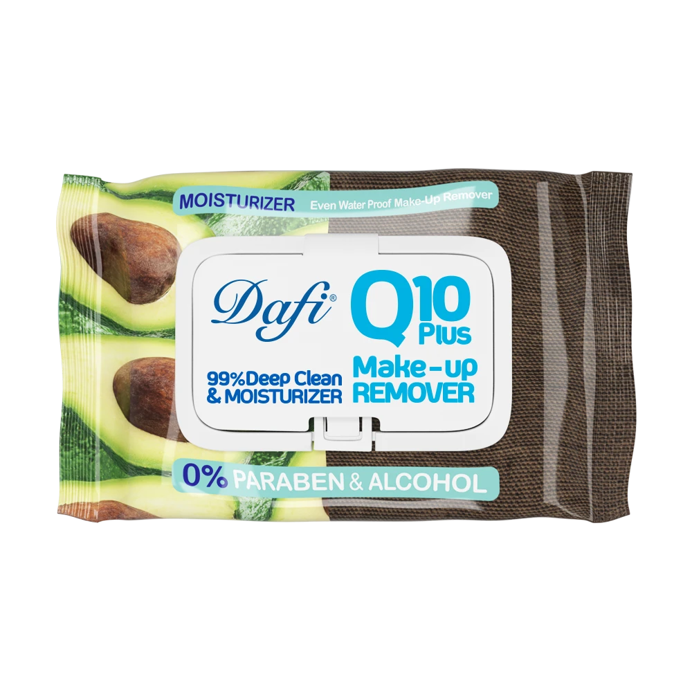  دستمال مرطوب پاک کننده آرایش دافی مدل Q10 (طرح میوه آووکادو) بسته ۵۰ عددی